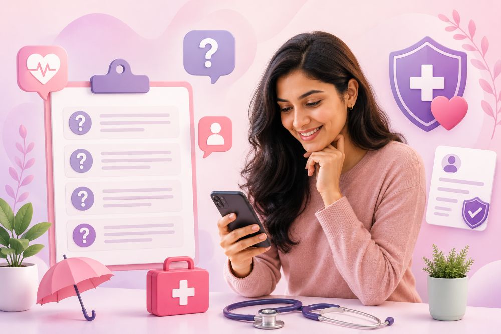 Woman on phone asking insurance question