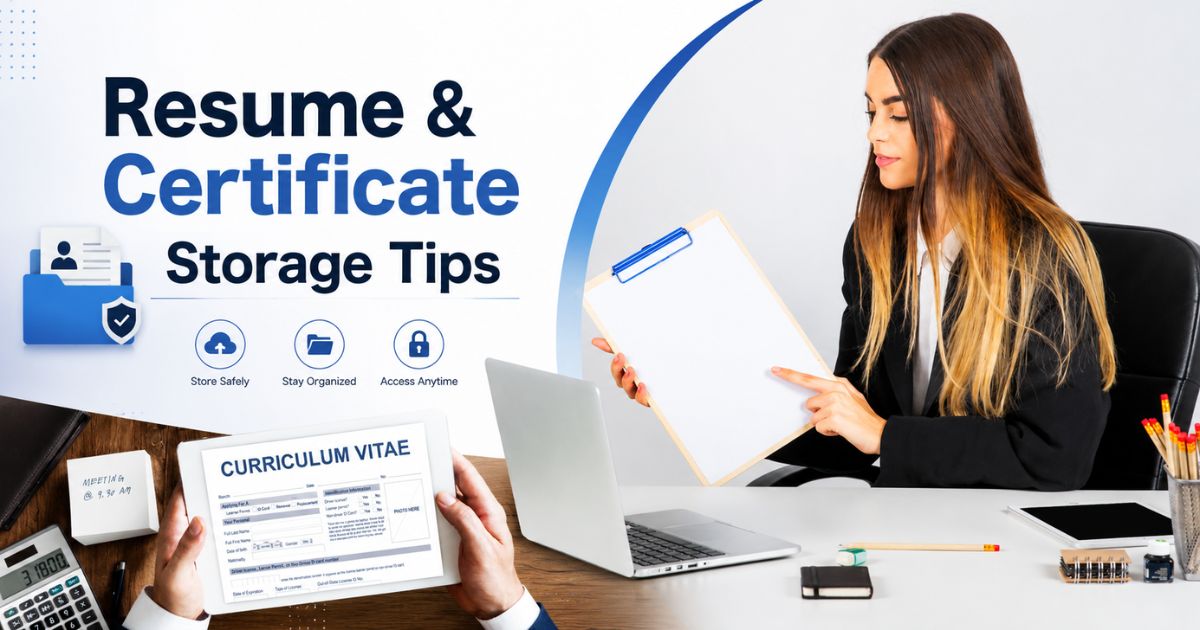 resume and certificate storage tips