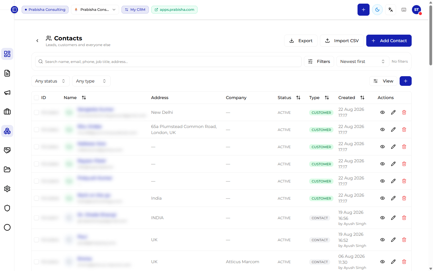 CRM screenshot 2