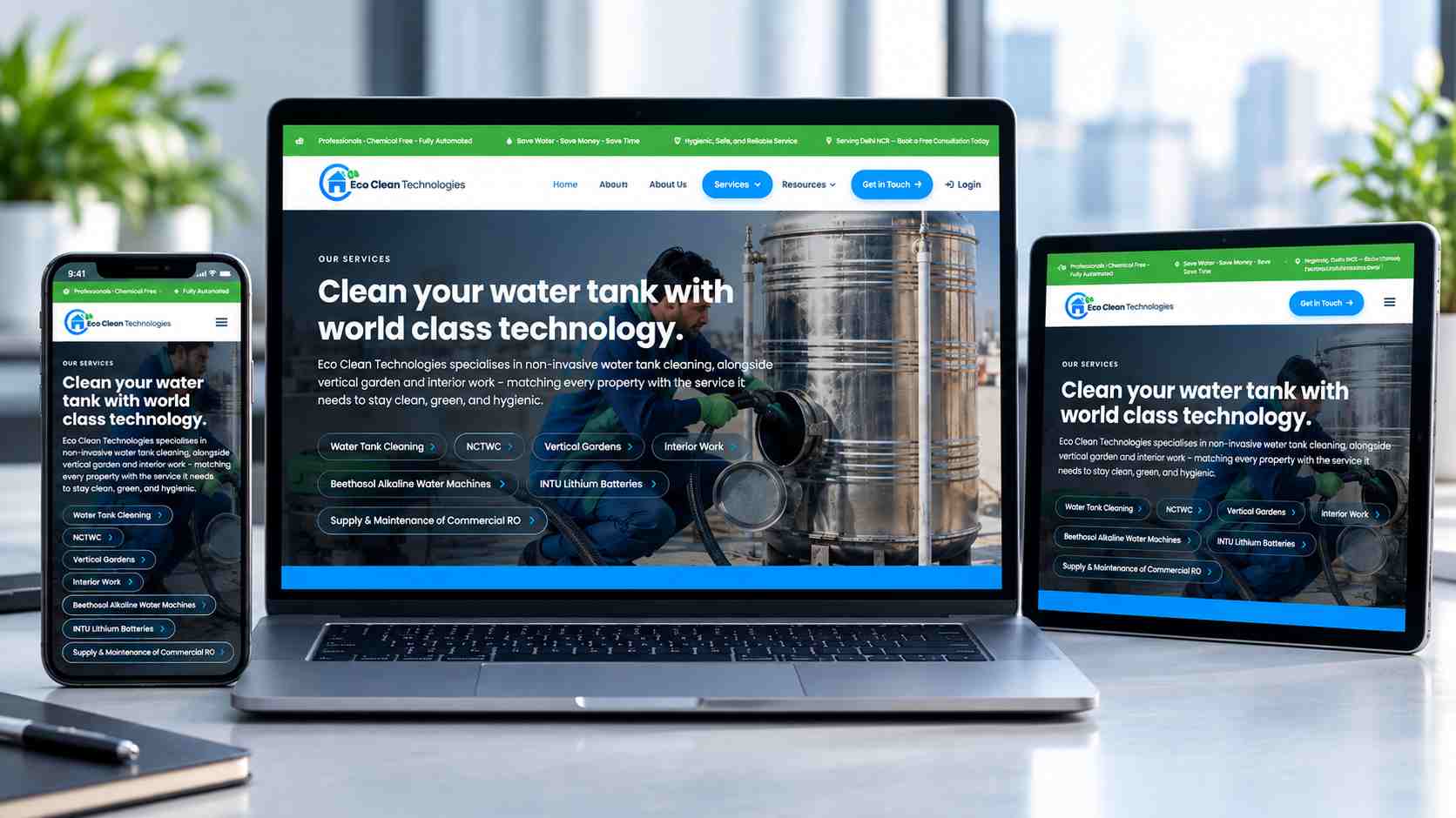 Modern Website Development for Eco Clean Technologies